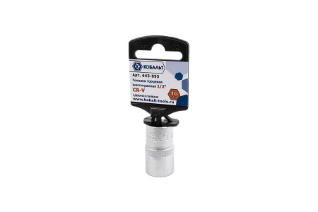 Головка торцевая  1/2" 16мм, Cr-V, КОБАЛЬТ